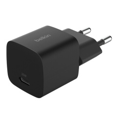 Chargeur pour téléphone mobile Belkin secteur USB-C 25W Power Delivery, noir.