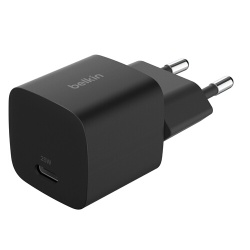 Chargeur pour téléphone mobile Belkin secteur USB-C 25W Power Delivery, noir.