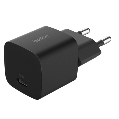 Chargeur pour téléphone mobile Belkin secteur USB-C 25W Power Delivery, noir.