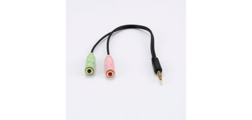 Câble et Connectique Diffusion Adaptateur Jack Mâle/2 Jack Femelles 3.5mm - Longueur 0.20M - Noir - en sachet