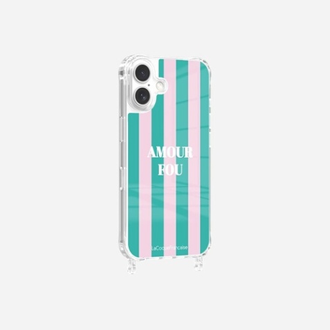 Coque et étui téléphone mobile La Coque Francaise imprimée MagSafe Amour Fou avec anneau Rose pour iPhone 17