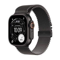 Apple watch Apple Watch Ultra 3 GPS + Cellular 49mm Boitier en Titane Noir avec Bracelet Milanais Titane Noir - Small