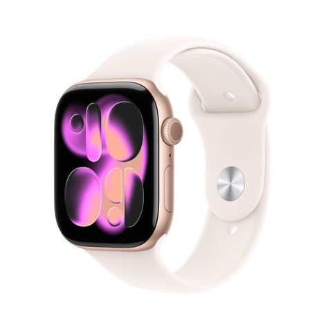 Apple watch Apple Watch Series 11 GPS + Cellular 46mm Boitier en Aluminium Or Rose avec Bracelet Sport Rose Tendre - S/M