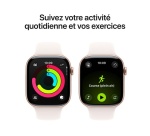 Apple watch Apple Watch Series 11 GPS + Cellular 46mm Boitier en Aluminium Or Rose avec Bracelet Sport Rose Tendre - S/M