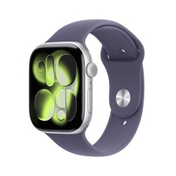 Apple watch Apple Watch Series 11 GPS 46mm Boitier en Aluminium Argent avec Bracelet Sport Brume Violette - M/L