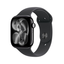 Apple watch Apple Watch Series 11 GPS 46mm Boitier en Aluminium Noir de Jais avec Bracelet Sport Noir - M/L