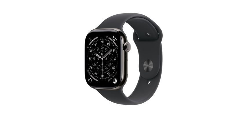 Apple watch Apple Watch Series 11 GPS + Cellular 42mm Boitier en Titane Ardoise avec Bracelet Sport Noir - S/M