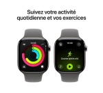Apple watch Apple Watch Series 11 GPS + Cellular 42mm Boitier en Titane Naturel avec Bracelett Sport Gris Minéral - S/M