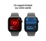 Apple watch Apple Watch Series 11 GPS + Cellular 42mm Boitier en Titane Naturel avec Bracelett Sport Gris Minéral - S/M