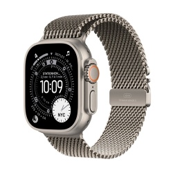 Apple watch Apple Watch Ultra 3 GPS + Cellular 49mm Boitier en Titane Naturel avec Bracelet Milanais Titane Naturel - Medium