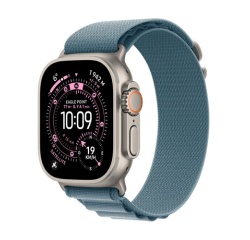 Apple watch Apple Watch Ultra 3 GPS + Cellular 49mm Boitier en Titane Naturel avec Boucle Alpine Bleu Clair - Small