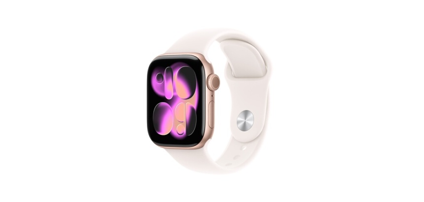 Apple watch Apple Watch Series 11 GPS + Cellular 42mm Boitier en Aluminium Or Rose avec Bracelet Sport Rose Tendre - S/M