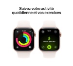 Apple watch Apple Watch Series 11 GPS + Cellular 42mm Boitier en Aluminium Or Rose avec Bracelet Sport Rose Tendre - S/M