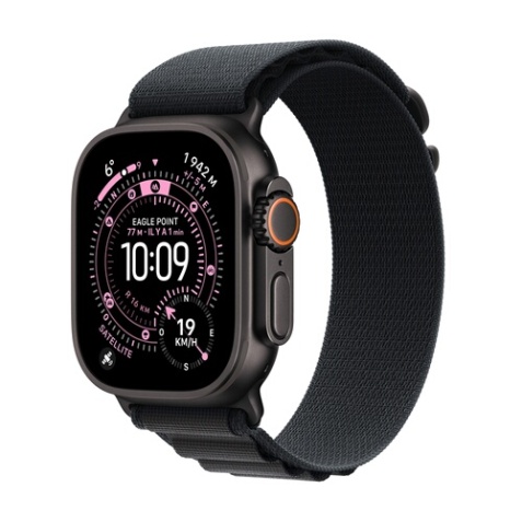 Apple watch Apple Watch Ultra 3 GPS + Cellular 49mm Boitier en Titane Noir avec Boucle Alpine Noir - Small