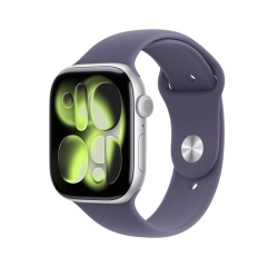 Apple watch Apple Watch Series 11 GPS + Cellular 46mm Boitier en Aluminium Argent avec Bracelet Sport Brume Violette - M/L