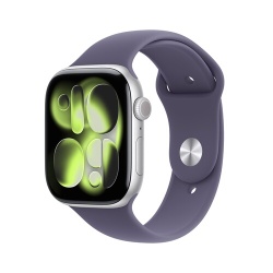 Apple watch Apple Watch Series 11 GPS + Cellular 46mm Boitier en Aluminium Argent avec Bracelet Sport Brume Violette - M/L