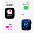 Apple watch Apple Watch Series 11 GPS + Cellular 46mm Boitier en Aluminium Argent avec Bracelet Sport Brume Violette - M/L