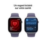 Apple watch Apple Watch Series 11 GPS + Cellular 46mm Boitier en Aluminium Argent avec Bracelet Sport Brume Violette - M/L