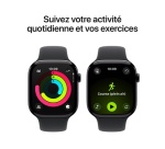 Apple watch Apple Watch Series 11 GPS + Cellular 46mm Boitier en Aluminium Noir de Jais avec Bracelet Sport Noir - M/L