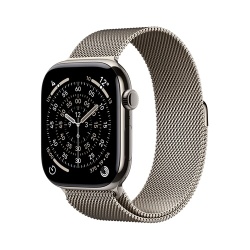 Apple watch Apple Watch Series 11 GPS + Cellular 46mm Boitier en Titane Naturel avec Natural Milanese Loop - S/M