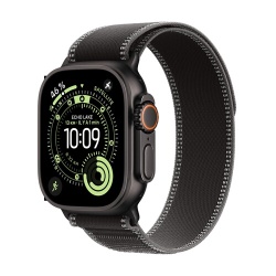 Apple watch Apple Watch Ultra 3 GPS + Cellular 49mm Boitier en Titane Noir avec Boucle Trail Noir/Charbon - S/M