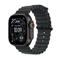 Apple watch Apple Watch Ultra 3 GPS + Cellular 49mm Boitier en Titane Noir avec Bracelet Océan Noir