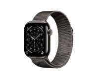 Apple watch Apple Watch Series 11 GPS + Cellular 42mm Boitier en Titane Ardoise avec Bracelet Milanais Noir