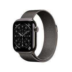 Apple watch Apple Watch Series 11 GPS + Cellular 42mm Boitier en Titane Ardoise avec Bracelet Milanais Noir