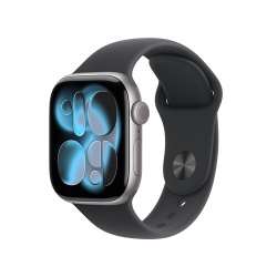 Apple watch Apple Watch Series 11 GPS 42mm Boitier en Aluminium Gris Sidéral avec Bracelet Sport Noir - M/L