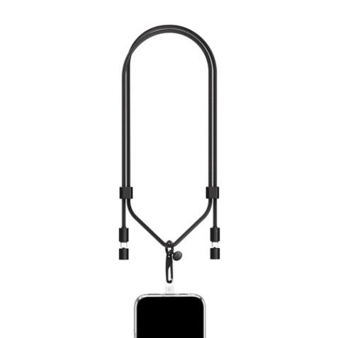 Câble téléphone portable Force Power Renforcé C/C 3A - Format Bandoulière Noir