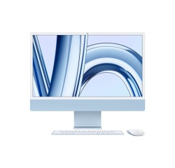 iMac Apple 24" écran retina 4,5K 512 Go SSD 8 Go RAM Puce M3 CPU 8 cœurs GPU 10 cœurs Bleu Reconditionné