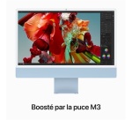 iMac Apple 24" écran retina 4,5K 512 Go SSD 8 Go RAM Puce M3 CPU 8 cœurs GPU 10 cœurs Bleu Reconditionné