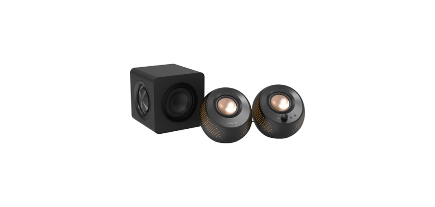 Enceinte PC Creative PEBBLE X PLUS Enceintes ordinateur 2.1 USB-C avec caisson de basses et eclairage RVB personnalisable