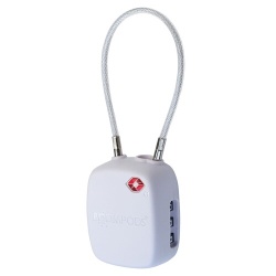 Cadenas de voyage Boompods a code certifie TSA avec balise connectee integree (Apple Find My) Blanc