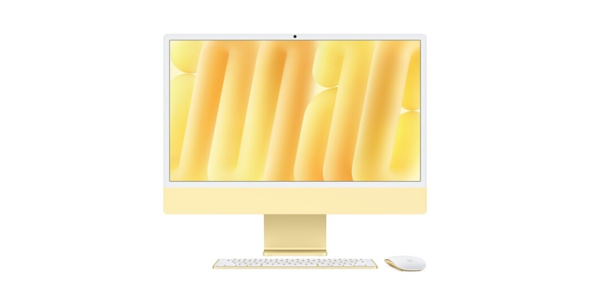 iMac Apple iMac 24" écran rétina 4,5K 256 Go SSD 16 Go RAM Puce M4 CPU 8 cœurs GPU 8 cœurs Jaune