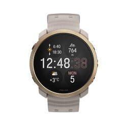 Montre connectée Polar Vantage M3 44 mm Bluetooth Doré avec bracelet silicone Beige