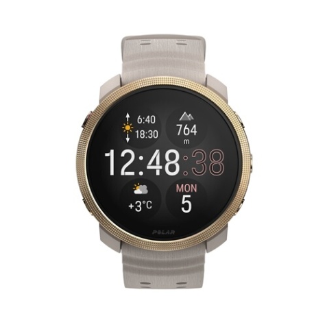 Montre connectée Polar Vantage M3 44 mm Bluetooth Doré avec bracelet silicone Beige
