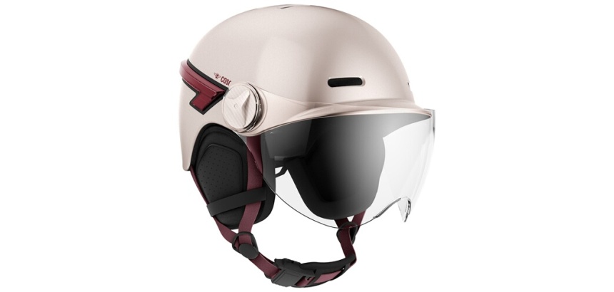 Casque vélo Casr GLOW AVEC LED ET VISIERE ROSE - M