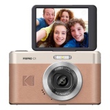 Appareil photo compact Kodak numerique avec zoom numerique 4X, capteur CMOS 13MP,focale de 3.57mm, ecran orientable de 2.8 pouces (230k pixels), modes de prise de vue varies, flash LED integre et batterie li-ion.