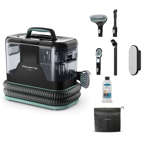 Aspirateur à main Rowenta Clean It, Shampouineuse textile, Détacheur nettoyeur efficace contre les taches IN5021F0