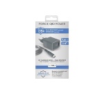 Chargeur pour téléphone mobile Force Power Chargeur secteur USB A + Cable USB C 1.2m Recycle Gris