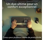 Ensemble clavier et souris Logitech MX Keys S Combo for Mac, clavier et souris sans fil, repose-poignets, clavier retroeclaire, defilement rapide, Bluetooth USB-C