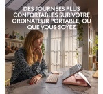 Clavier Logitech Casa Pop-Up Desk Rose, support, clavier sans fil, pavé tactile