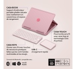 Clavier Logitech Casa Pop-Up Desk Rose, support, clavier sans fil, pavé tactile