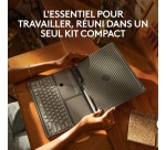 Clavier Logitech Casa Pop-Up Desk Graphite, support, clavier sans fil, pavé tactile