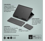 Clavier Logitech Casa Pop-Up Desk Graphite, support, clavier sans fil, pavé tactile