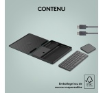 Clavier Logitech Casa Pop-Up Desk Graphite, support, clavier sans fil, pavé tactile