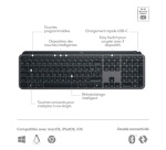 Clavier Logitech MX Keys S Plus - Sans Fil Performant avec Repose Poignet QWERTY