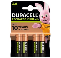 Pile rechargeable Duracell Duracell Rechargeable, lot de 4 piles rechargeables AA 2500mAh