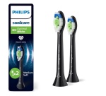 Brossette dentaire Philips Sonicare HX6062/88 Optimal White Lot de 2 Noir